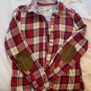 Flannel with super cute elbow patches